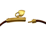 エルメス HERMES ヴィヴィリデファンタジーチョーカー ブラウン ゴールド金具 レザー/メタル アクセサリー