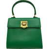 セリーヌ CELINE トップハンドルミニ2WAYショルダー グリーン ゴールド金具 カーフ レディース ショルダーバッグ