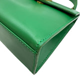 セリーヌ CELINE トップハンドルミニ2WAYショルダー グリーン ゴールド金具 カーフ レディース ショルダーバッグ