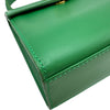 セリーヌ CELINE トップハンドルミニ2WAYショルダー グリーン ゴールド金具 カーフ レディース ショルダーバッグ