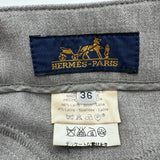 エルメス HERMES ポケット付スラックスパンツ グレー ウール レディース パンツ