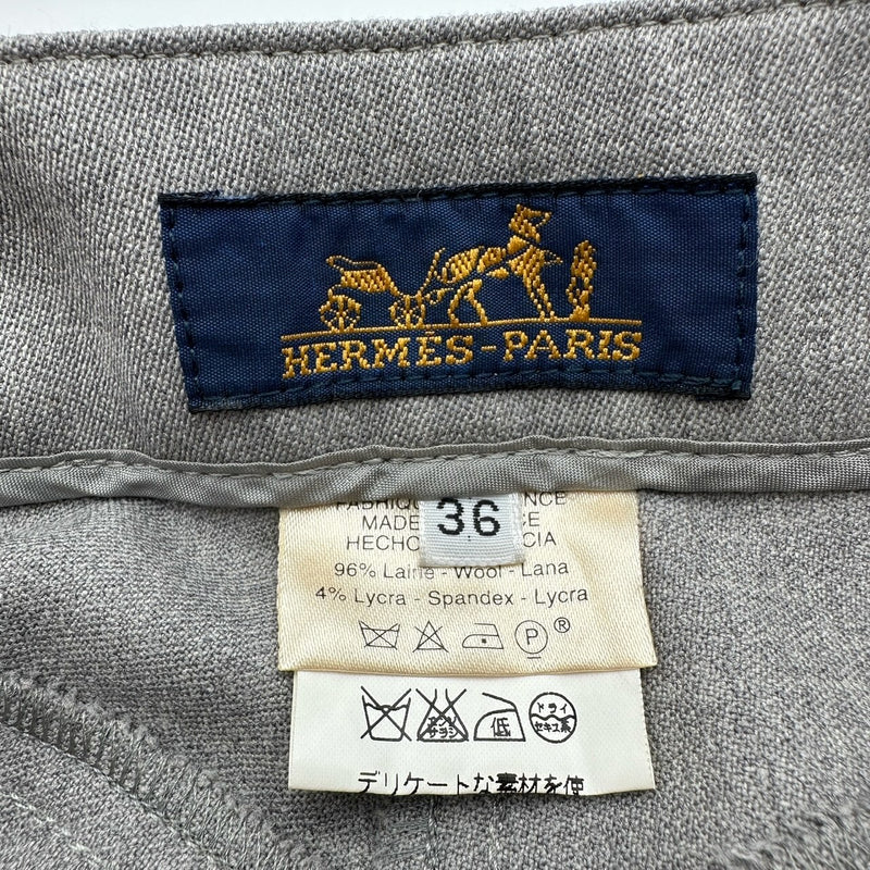 エルメス HERMES ポケット付スラックスパンツ グレー ウール