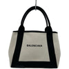 バレンシアガ BALENCIAGA ネイビーカバスS 339933 ブラック/アイボリー キャンバス/レザー ユニセックス ハンドバッグ