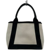 バレンシアガ BALENCIAGA ネイビーカバスS 339933 ブラック/アイボリー キャンバス/レザー ユニセックス ハンドバッグ