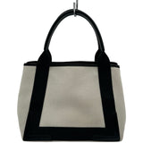 バレンシアガ BALENCIAGA ネイビーカバスS 339933 ブラック/アイボリー キャンバス/レザー ユニセックス ハンドバッグ