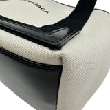 バレンシアガ BALENCIAGA ネイビーカバスS 339933 ブラック/アイボリー キャンバス/レザー ユニセックス ハンドバッグ