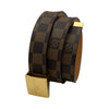 ルイ・ヴィトン LOUIS VUITTON サンチュール・キャレ M6802 ブラウン ダミエ レディース ベルト