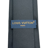 ルイ・ヴィトン LOUIS VUITTON シグネチャーロゴ刺繡ネクタイ M97523 ブラック シルク メンズ ネクタイ