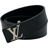 ルイ・ヴィトン LOUIS VUITTON サンチュールLVイニシャルベルト M9076 ブラック シルバー金具 レザー レディース ベルト