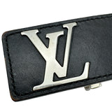 ルイ・ヴィトン LOUIS VUITTON サンチュールLVイニシャルベルト M9076 ブラック シルバー金具 レザー レディース ベルト
