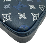 ルイ・ヴィトン LOUIS VUITTON トリオ・メッセンジャー M28618 ブルー モノグラム・シャドウ レディース ショルダーバッグ
