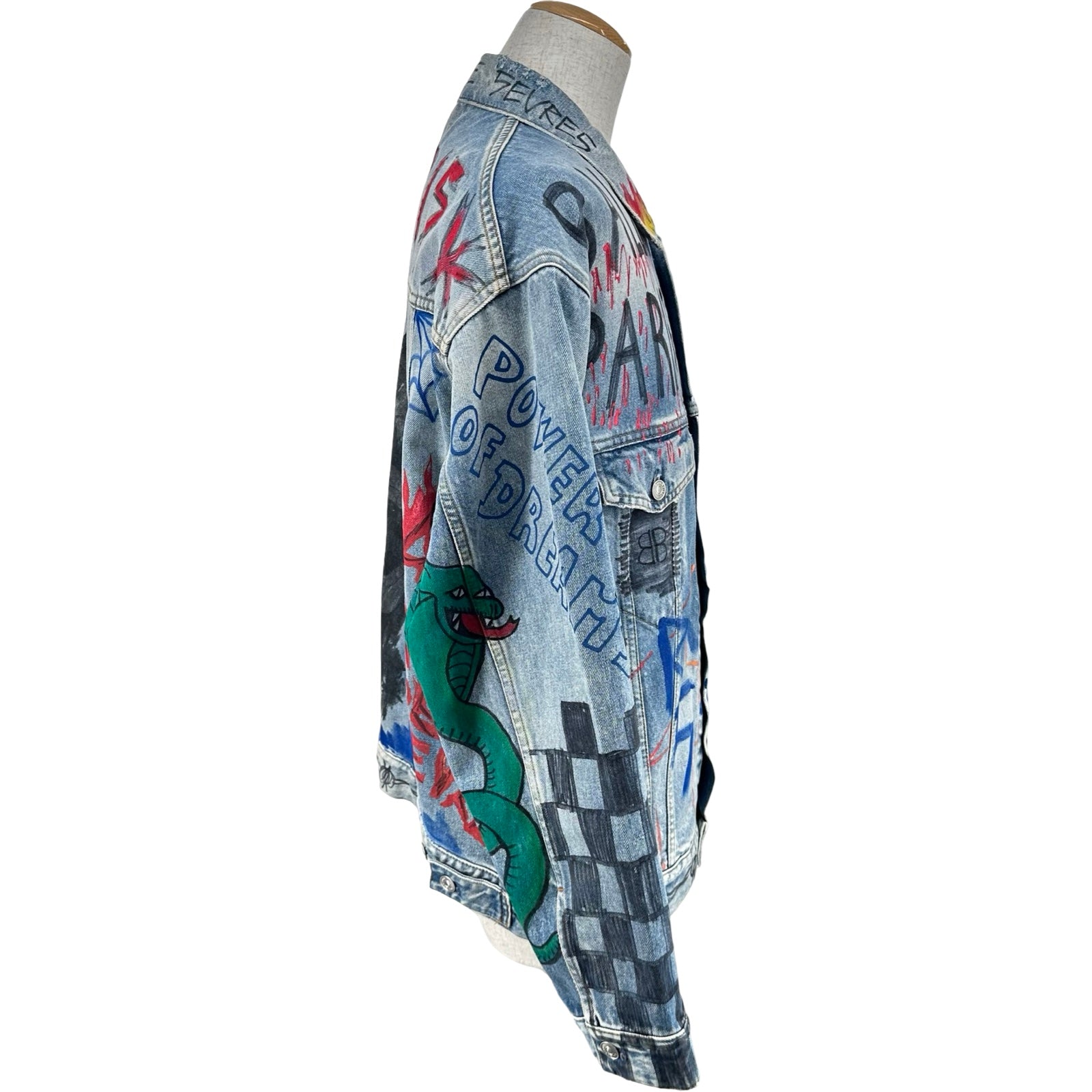 バレンシアガ BALENCIAGA グラフィティオーバーサイズデニムジャケット