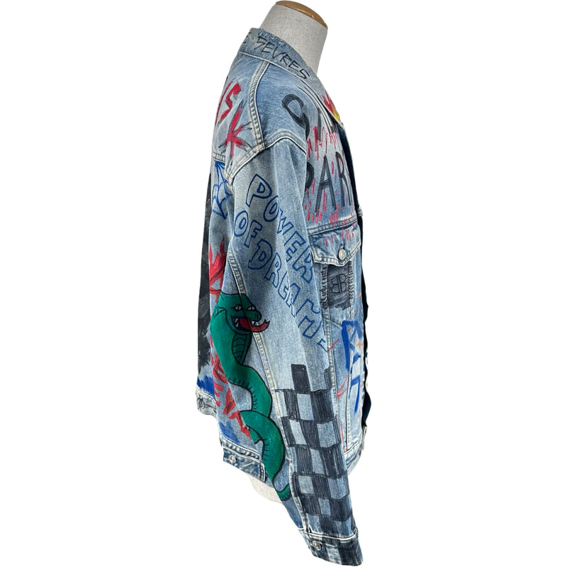 バレンシアガ BALENCIAGA グラフィティオーバーサイズデニムジャケット