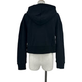 バルマン BALMAIN ラインストーンロゴクロップドパーカー 8792B010 ブラック コットン レディース パーカー