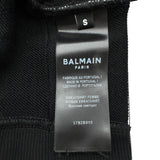 バルマン BALMAIN ラインストーンロゴクロップドパーカー 8792B010 ブラック コットン レディース パーカー