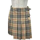 バーバリー BURBERRY チェックプリーツラップミニスカート 8025832 ベージュ ウール レディース ミニスカート
