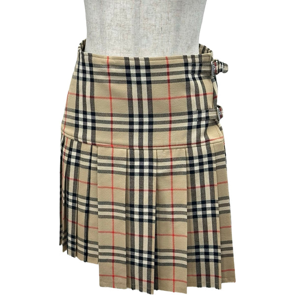 バーバリー BURBERRY チェックプリーツラップミニスカート 8025832