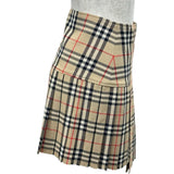 バーバリー BURBERRY チェックプリーツラップミニスカート 8025832 ベージュ ウール レディース ミニスカート