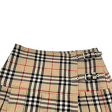 バーバリー BURBERRY チェックプリーツラップミニスカート 8025832 ベージュ ウール レディース ミニスカート