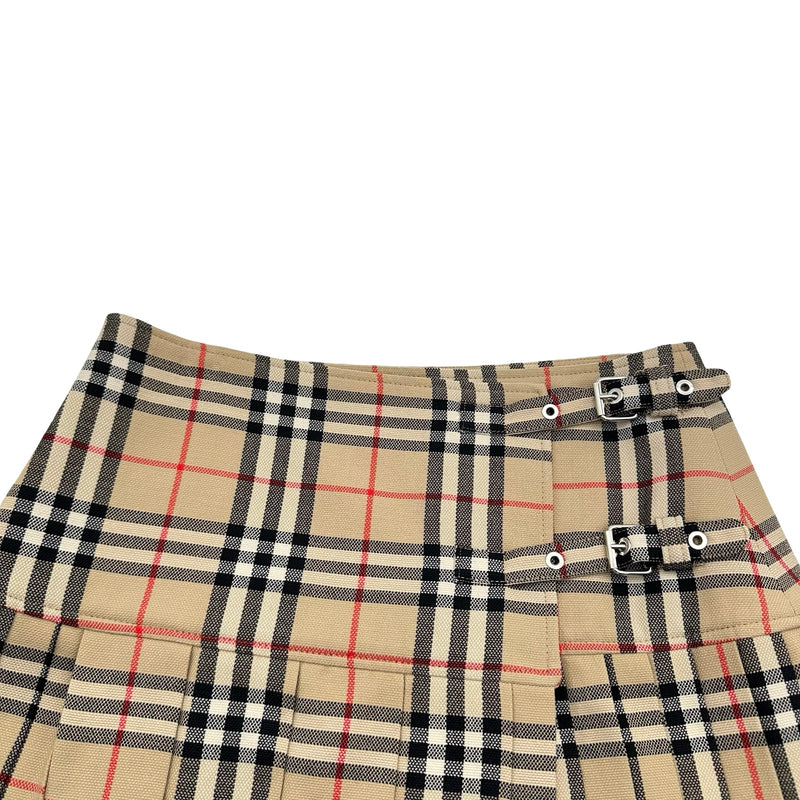 バーバリー BURBERRY チェックプリーツラップミニスカート 8025832