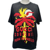 グッチ GUCCI ダメージ加工グラフィック半袖Tシャツ 616036 ブラック コットン メンズ 半袖Ｔシャツ