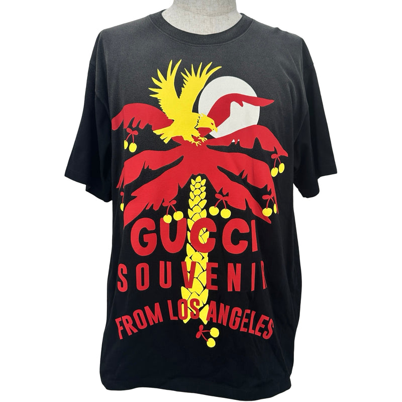 グッチ GUCCI ダメージ加工グラフィック半袖Tシャツ 616036 ブラック