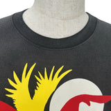 グッチ GUCCI ダメージ加工グラフィック半袖Tシャツ 616036 ブラック コットン メンズ 半袖Ｔシャツ