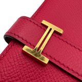 エルメス HERMES ベアンスフレ D刻印 ローズエクストリーム ゴールド金具 エプソン レディース 長財布