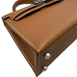 エルメス HERMES ミニケリー2 B刻印 ゴールド シルバー金具 エプソン レディース ショルダーバッグ