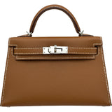 エルメス HERMES ミニケリー2 B刻印 ゴールド シルバー金具 エプソン レディース ショルダーバッグ