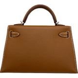 エルメス HERMES ミニケリー2 B刻印 ゴールド シルバー金具 エプソン レディース ショルダーバッグ