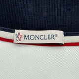 モンクレール MONCLER ロゴパッチ半袖ポロシャツ ホワイト コットン メンズ ポロシャツ