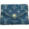 ルイ・ヴィトン LOUIS VUITTON ポルトフォイユ・ヴィクトリーヌ M13212 ブルー モノグラム・デニム レディース 二つ折り財布