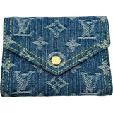 ルイ・ヴィトン LOUIS VUITTON ポルトフォイユ・ヴィクトリーヌ M13212 ブルー モノグラム・デニム レディース 二つ折り財布