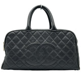 シャネル CHANEL マトラッセ ボストンバッグ A20997 8番台 ブラック ゴールド金具 キャビアスキン レディース ボストンバッグ