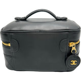 シャネル CHANEL ピコローレバニティバッグ A01618 3番台 ブラック ゴールド金具 ラムレザー レディース その他バッグ