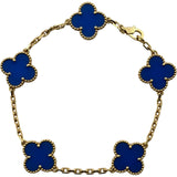 ヴァンクリーフ＆アーペル Van Cleef & Arpels ヴィンテージアルハンブラブレスレット ゴールド Au750 ブルーアゲート ジュエリー