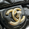 シャネル CHANEL マトラッセフラップチェーンショルダー 21番台 ブラック ゴールド金具 エナメル/レザー レディース ショルダーバッグ