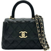 シャネル CHANEL ココハンドルエクストラミニ AP4244 ブラック ゴールド金具 キャビアスキン レディース ショルダーバッグ
