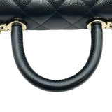 シャネル CHANEL ココハンドルエクストラミニ AP4244 ブラック ゴールド金具 キャビアスキン レディース ショルダーバッグ