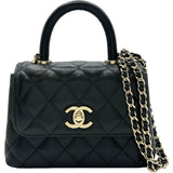 シャネル CHANEL ココハンドルエクストラミニ AP4244 ブラック ゴールド金具 キャビアスキン レディース ショルダーバッグ