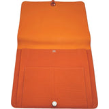 エルメス HERMES ドゴンミーティング □G刻印 オレンジ シルバー金具 トゴ メンズ クラッチバッグ
