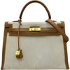 エルメス HERMES ケリー35 外縫い □A刻印 ナチュラル ゴールド金具 トワル/シャモニー レディース ショルダーバッグ