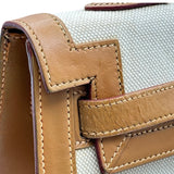 エルメス HERMES ケリー35 外縫い □A刻印 ナチュラル ゴールド金具 トワル/シャモニー レディース ショルダーバッグ