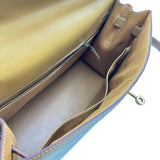エルメス HERMES ケリー35 外縫い □A刻印 ナチュラル ゴールド金具 トワル/シャモニー レディース ショルダーバッグ