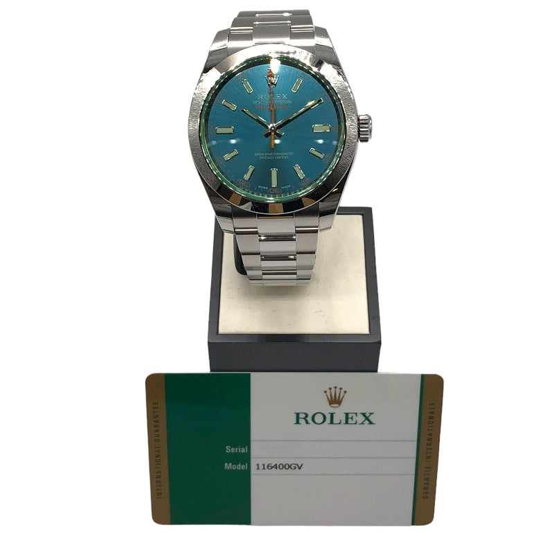 ロレックス ROLEX ミルガウス Zブルー ランダムシリアル 116400GV シルバー×ブルー SS 自動巻き メンズ 腕時計 |  中古ブランドリユースショップ OKURA(おお蔵)