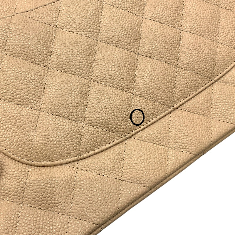 シャネル CHANEL マトラッセ30 チェーンショルダーバッグ A58600 18番台 ベージュ ゴールド金具 キャビアスキン レディース ショルダーバッグ
