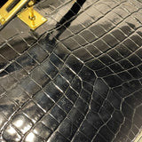 エルメス HERMES ケリー25 外縫い Ｗ刻印 ブラック ゴールド金具 ニロティカスリセ レディース ハンドバッグ