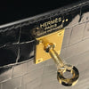 エルメス HERMES ケリー25 外縫い Ｗ刻印 ブラック ゴールド金具 ニロティカスリセ レディース ハンドバッグ