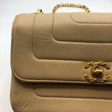 シャネル CHANEL マドモアゼル スモールフラップバッグ ベージュ×GD金具 ラムスキン レディース ショルダーバッグ